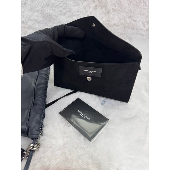 Saint Laurent Paris Nuxx Drawstring Chain Shoulder Bag – Navy - Picture 6 of 9